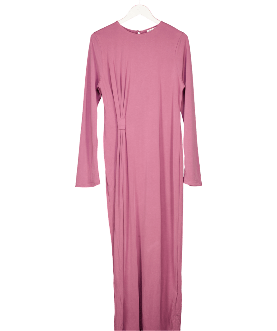 ASOS Modal Twist Knot Detail Long Sleeve Maxi Dress - Purple Heather UK 18 - Reliked