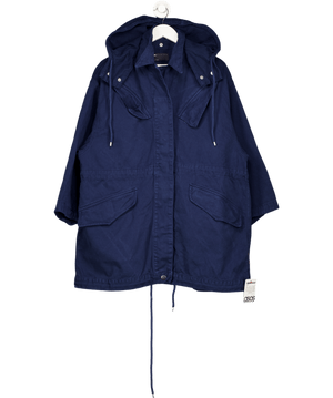 ASOS Navy Blue Cotton Drawstring Waist Coat UK S