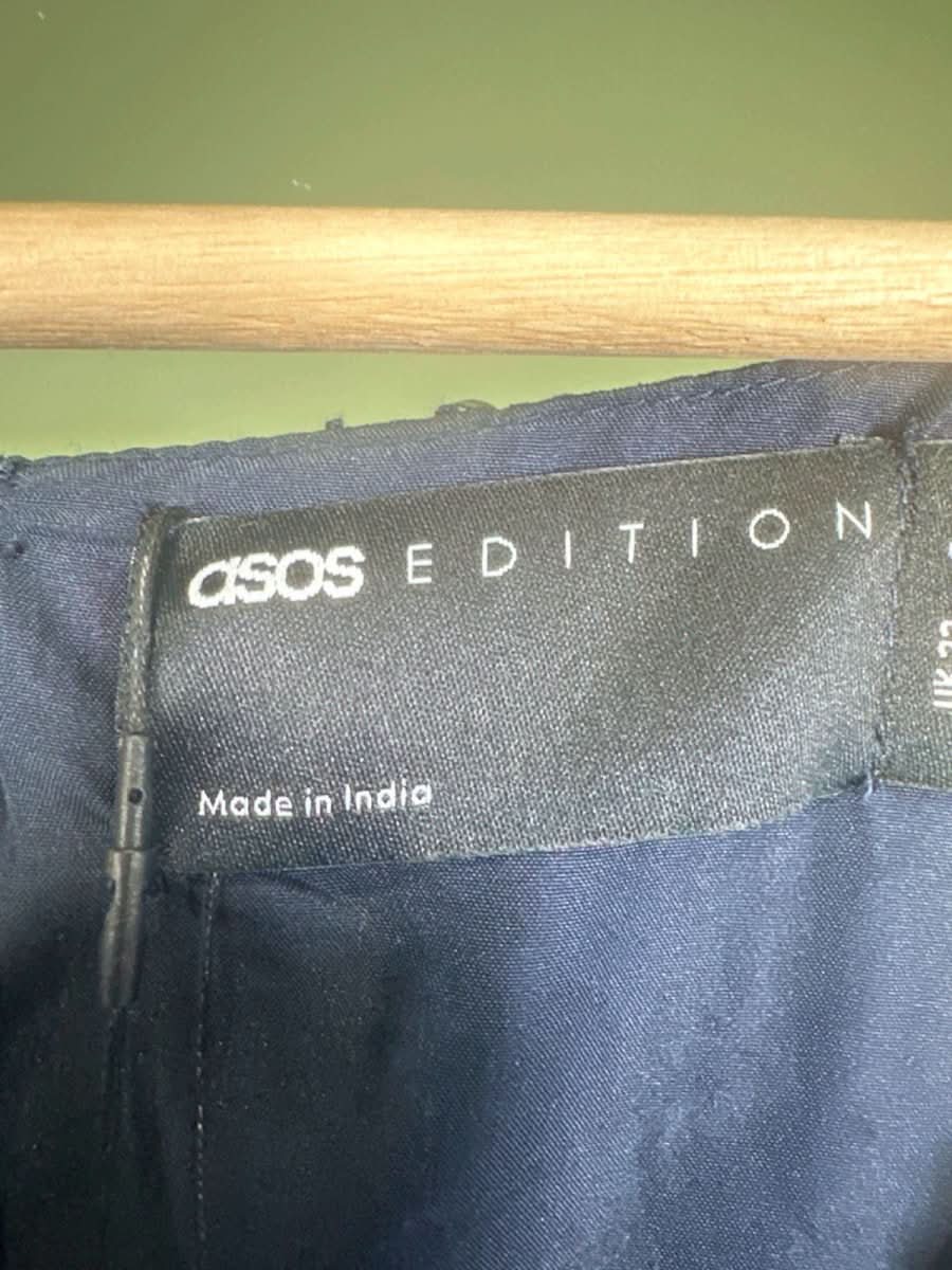 ASOS Navy Sequin Embellished Dress Curve UK 22 - Reliked