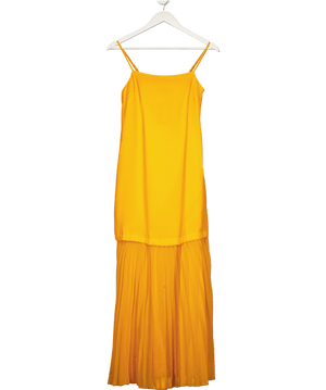 ASOS Orange Drop Waist Pleated Cami Maxi Dress UK 6