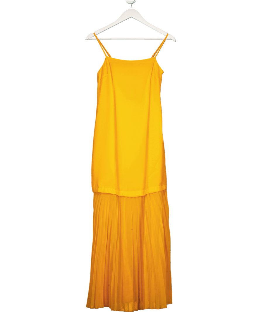 ASOS Orange Drop Waist Pleated Cami Maxi Dress UK 6 - Reliked
