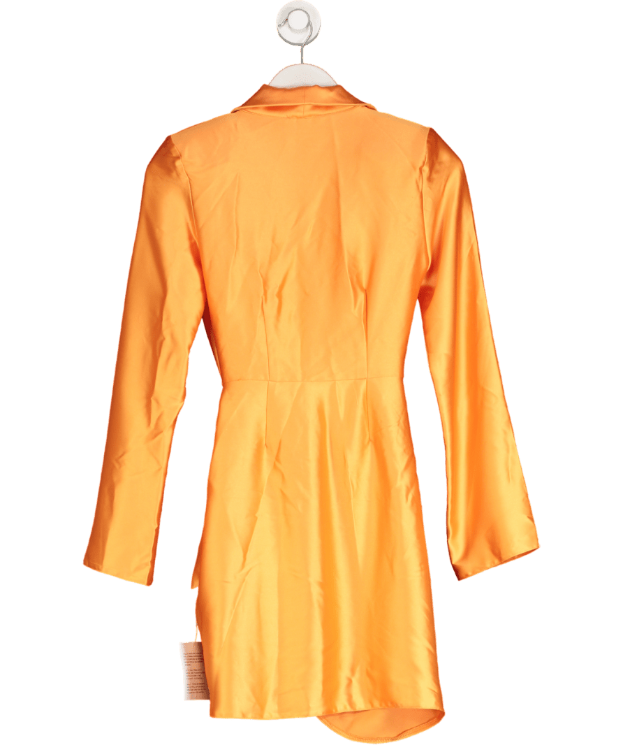 ASOS Orange X Millie Satin Wrap Shirt Dress UK 6 - Reliked