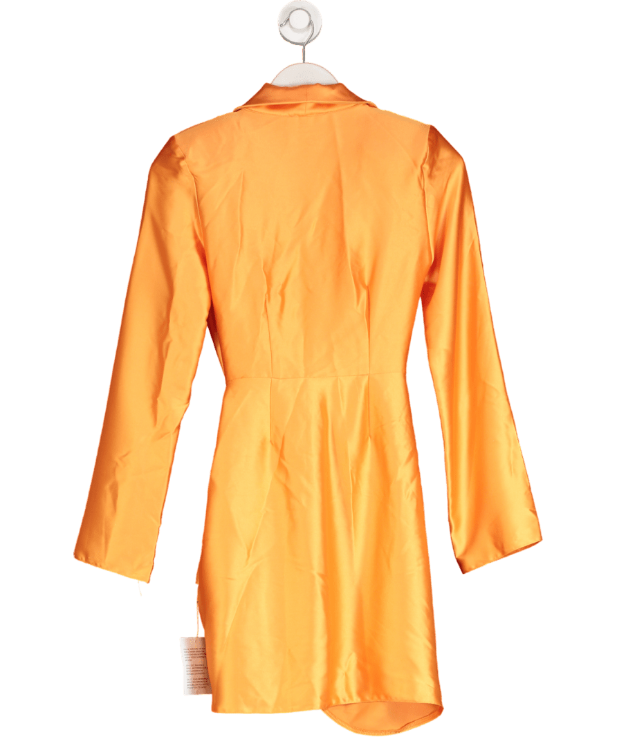 ASOS Orange X Millie Satin Wrap Shirt Dress UK 6 - Reliked