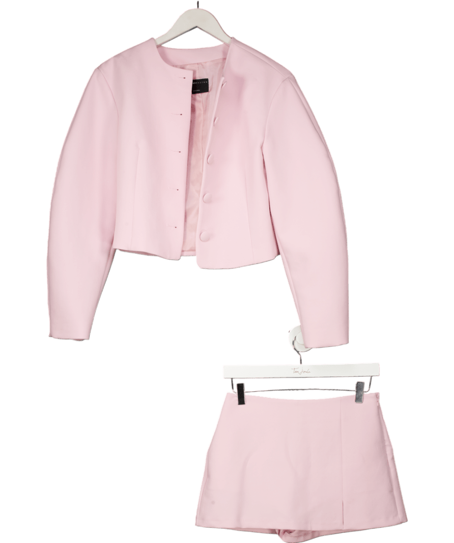 ASOS Pink Cocoon Sleeve Collarless Blazer And Skort Set UK 8 - Reliked