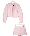 ASOS Pink Cocoon Sleeve Collarless Blazer And Skort Set UK 8 - Reliked