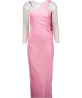 ASOS Pink Satin One Shoulder Maxi Dress UK 8 - Reliked