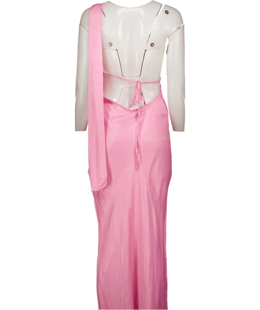 ASOS Pink Satin One Shoulder Maxi Dress UK 8 - Reliked