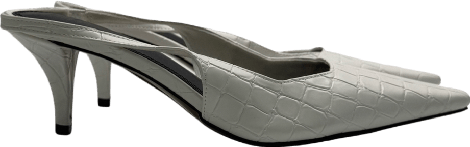 ASOS Strut Slingback Kitten Heeled Shoes In White UK 6 EU 39 👠 - Reliked