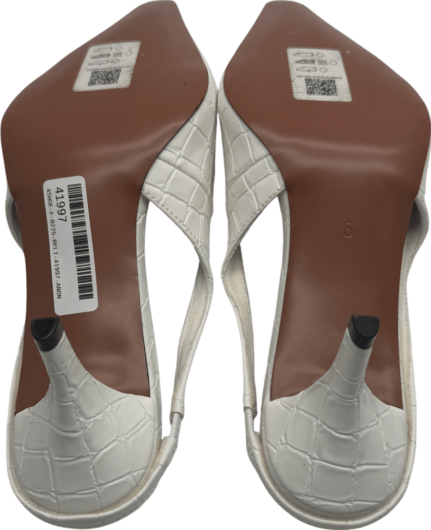 ASOS Strut Slingback Kitten Heeled Shoes In White UK 6 EU 39 👠 - Reliked