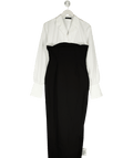 ASOS White Bengaline Bandeau Midi Dress With Contrast Undershirt UK 12 - Reliked