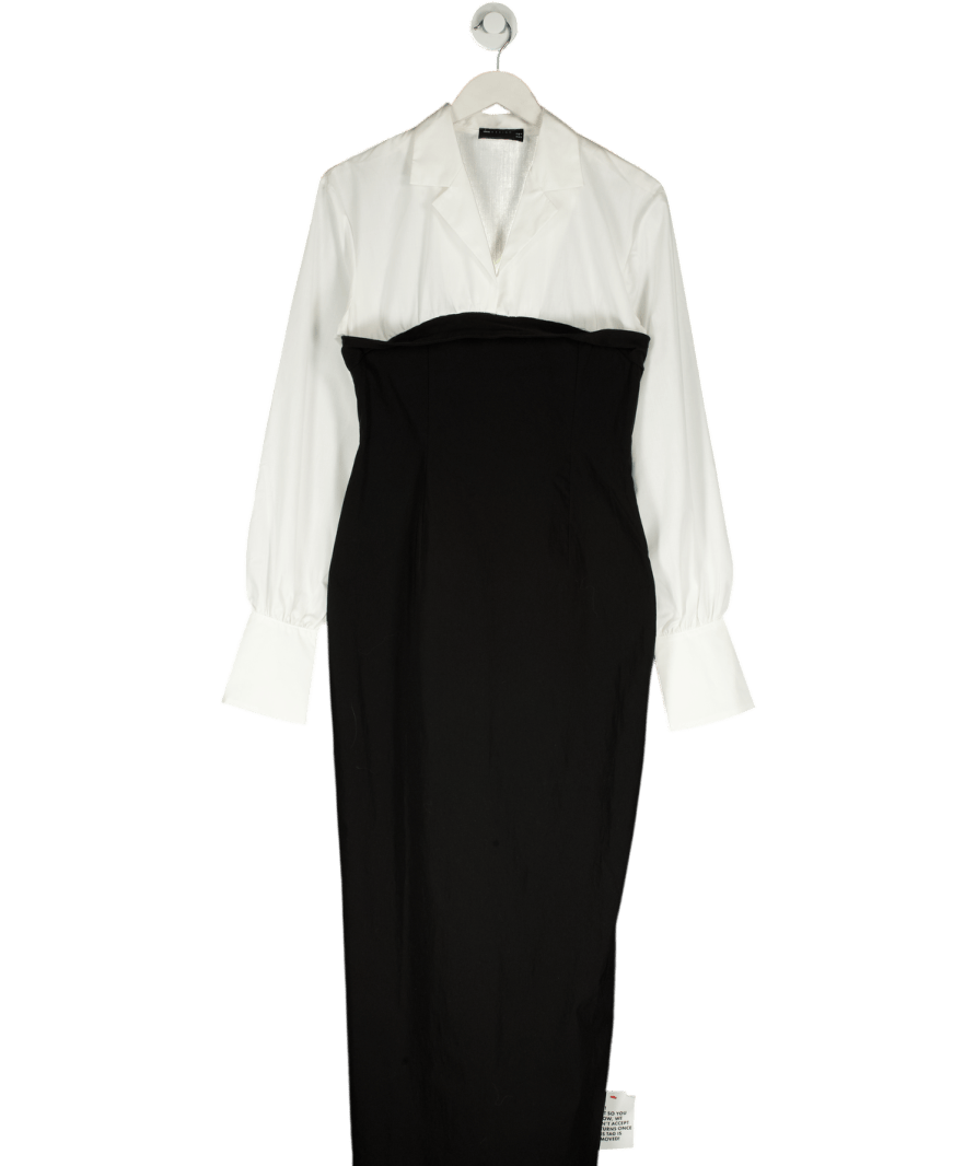 ASOS White Bengaline Bandeau Midi Dress With Contrast Undershirt UK 12 - Reliked