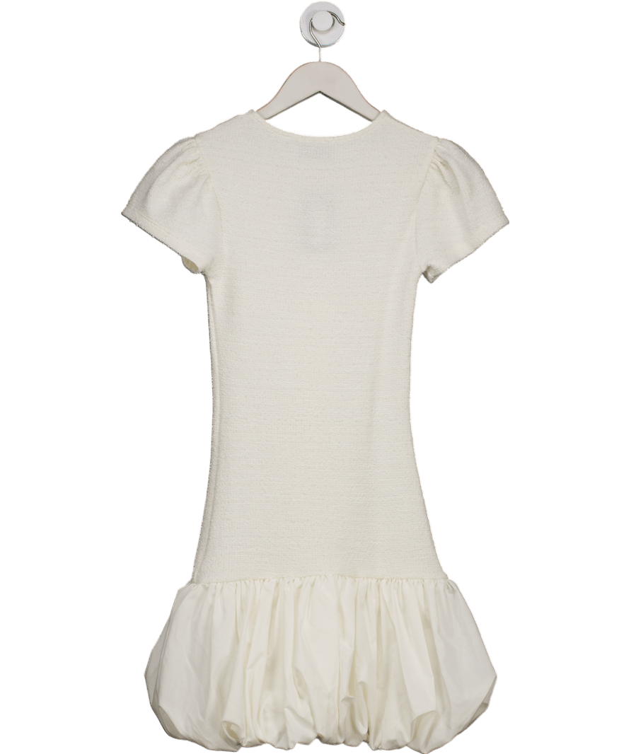 ASOS White Bubble Hem Button Down Mini Dress UK XS - Reliked