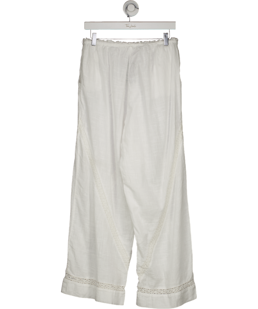 ASOS White Linen Textured Trousers UK S - Reliked