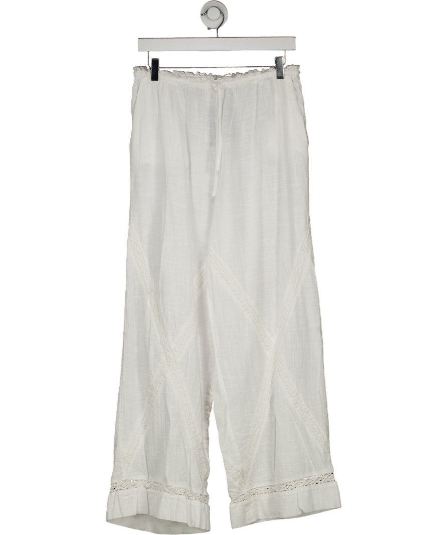 ASOS White Linen Textured Trousers UK S - Reliked