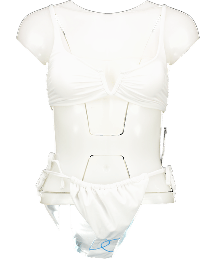 ASOS White Maya V Wire Crop Bikini Top And Bottoms UK 8 - Reliked