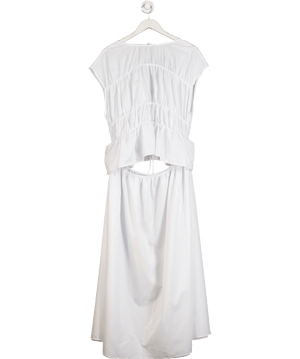 ASOS White Ruched Panel Maxi Dress UK 18