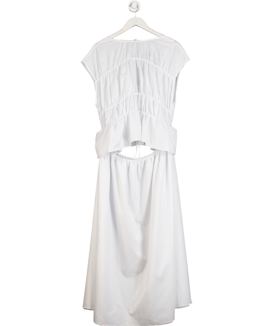 ASOS White Ruched Panel Maxi Dress UK 18 - Reliked