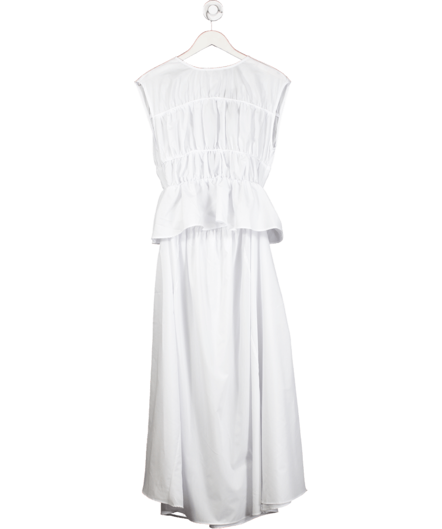 ASOS White Ruched Panelled Maxi Dress UK 8 - Reliked