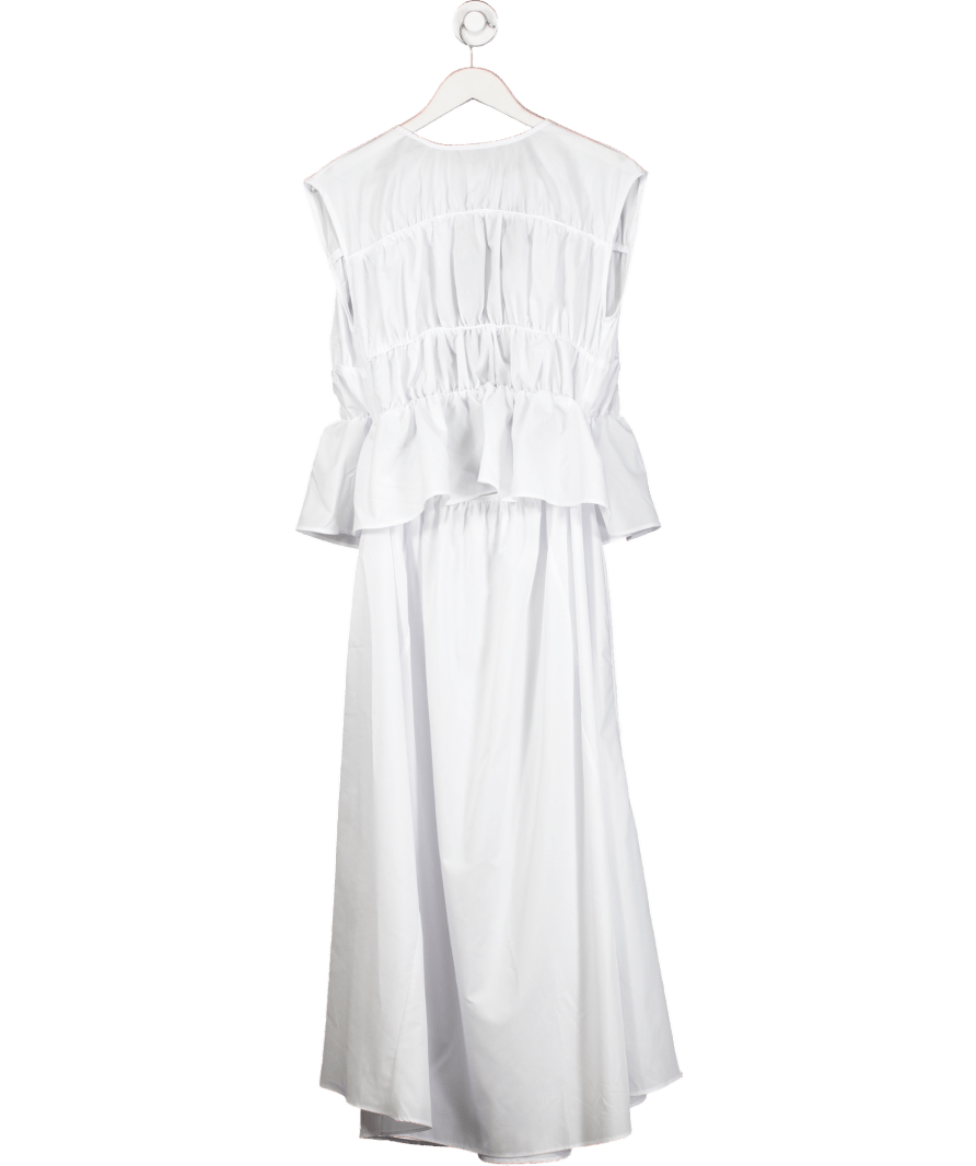 ASOS White Ruched Panelled Maxi Dress UK 8 - Reliked