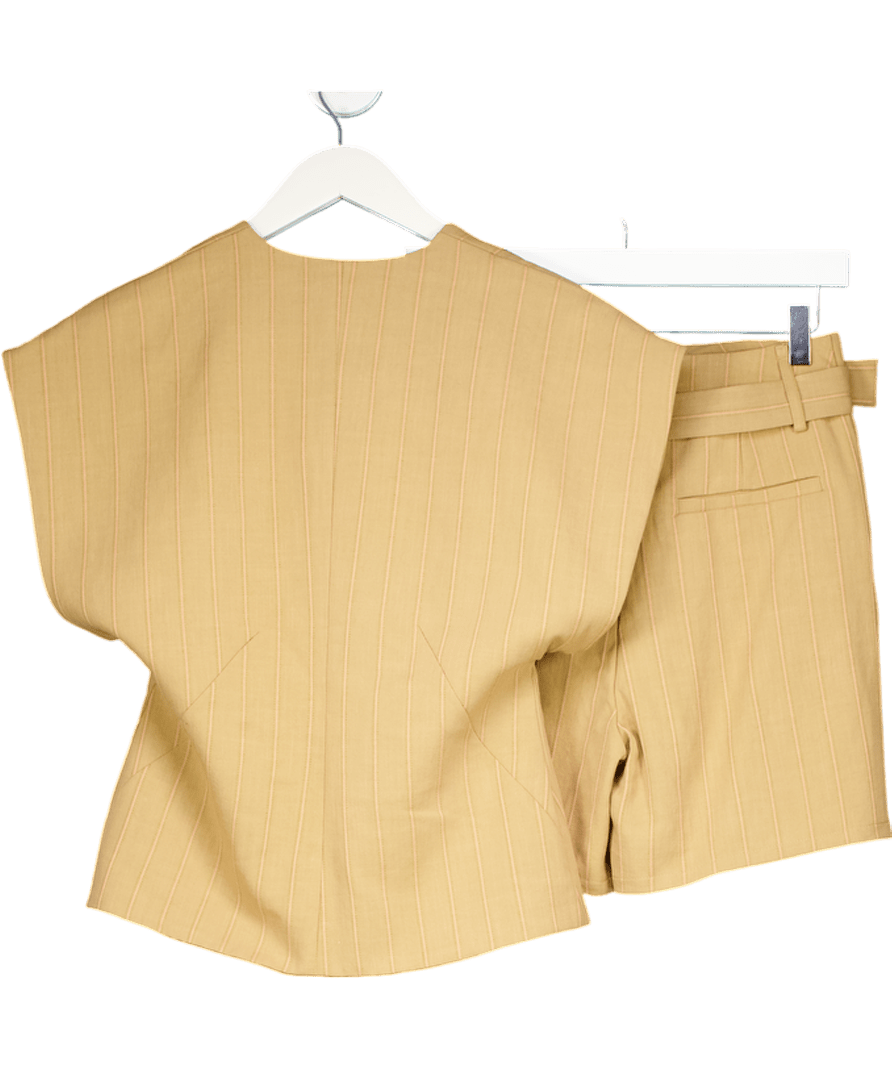 ASOS Yellow 2 - piece Tailored Wrap Waistcoat And Belted Short Co - ord Set UK 6 - Reliked