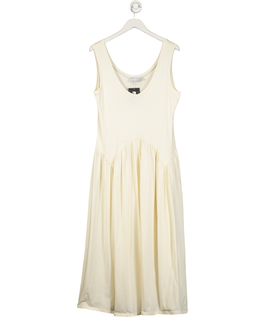 ASOS Yellow Cotton Blend Midi Dress UK 16 - Reliked