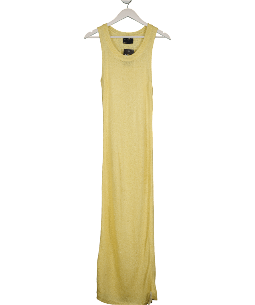 ASOS Yellow Knit Textured Maxi Dress UK XS - Reliked