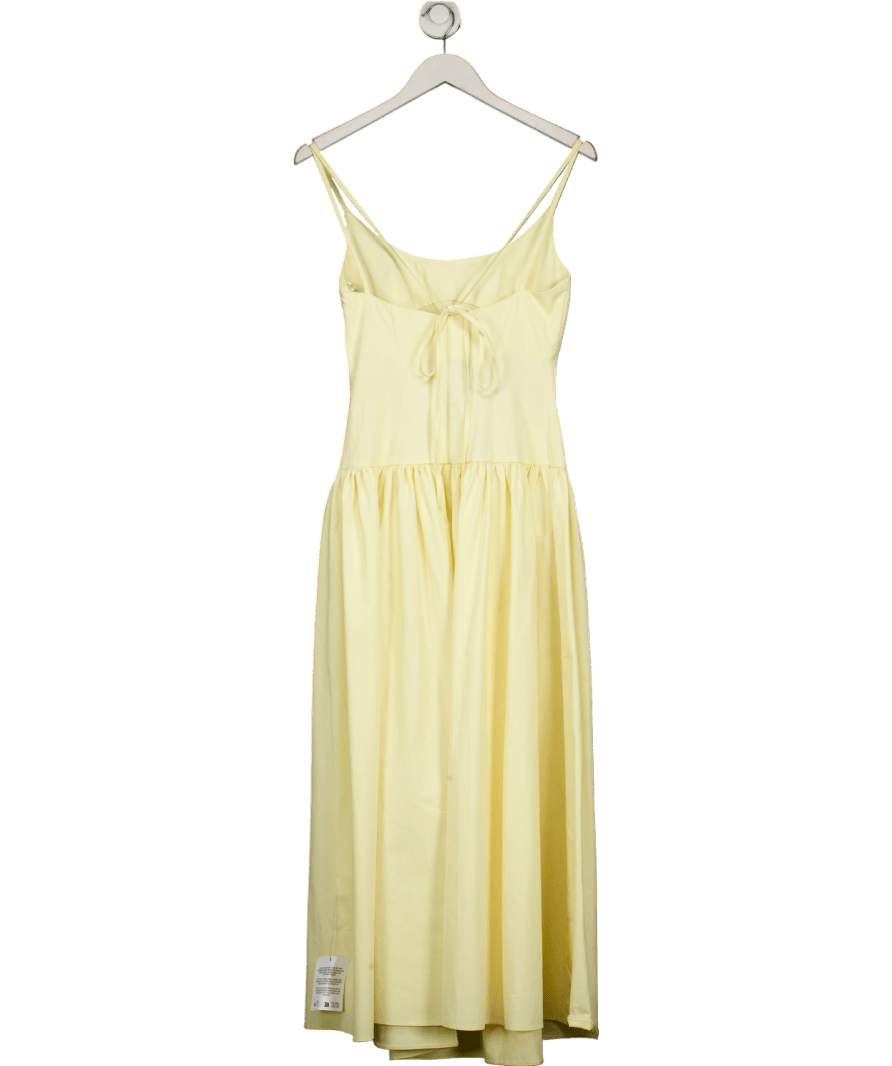 ASOS Yellow Premium Strappy Seam Detail Dropped Waist Midi Dress UK 6 - Reliked