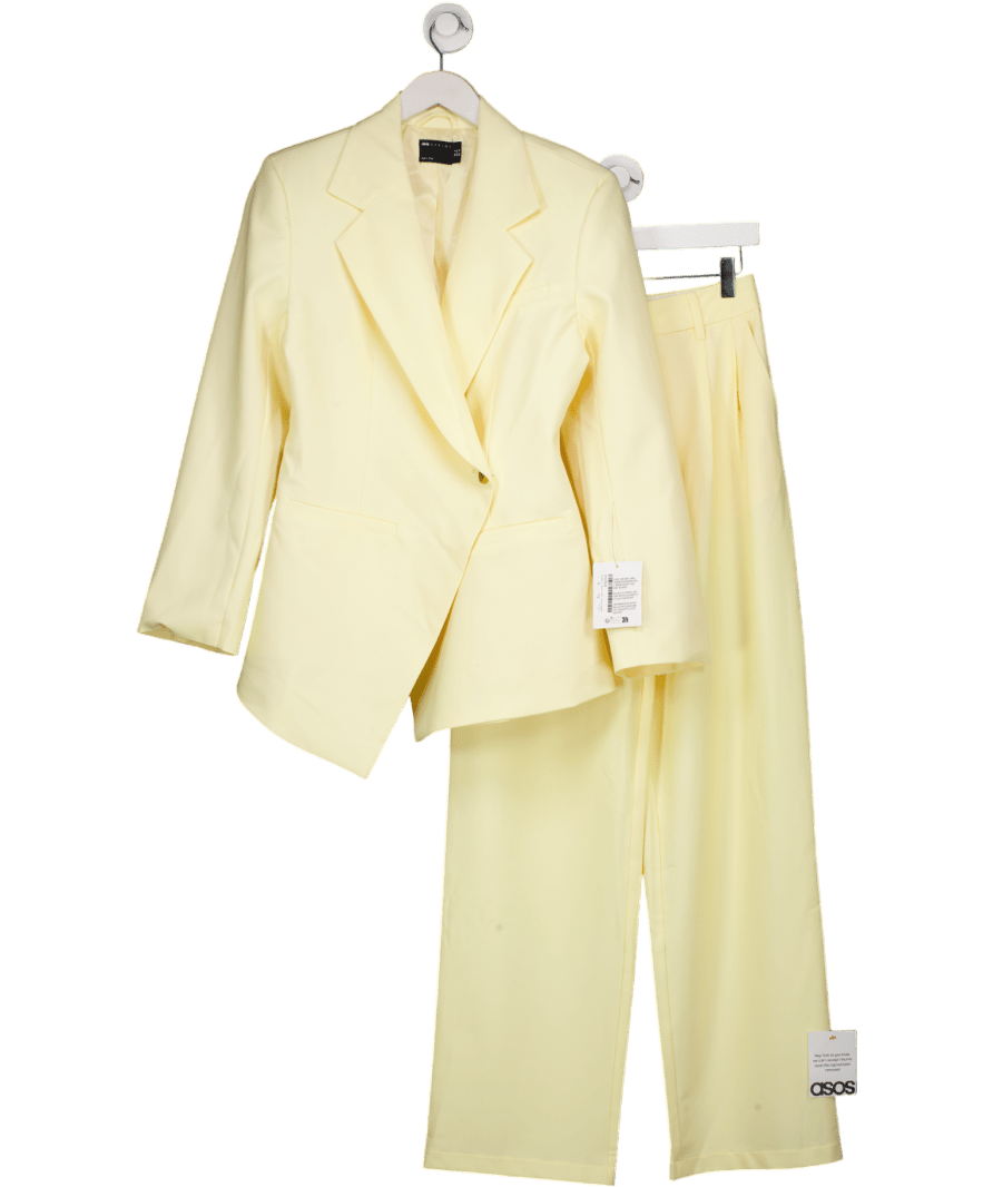 ASOS Yellow Tailored Nipped Waist Blazer And Straight Leg Suit Trouser UK 8 - Reliked