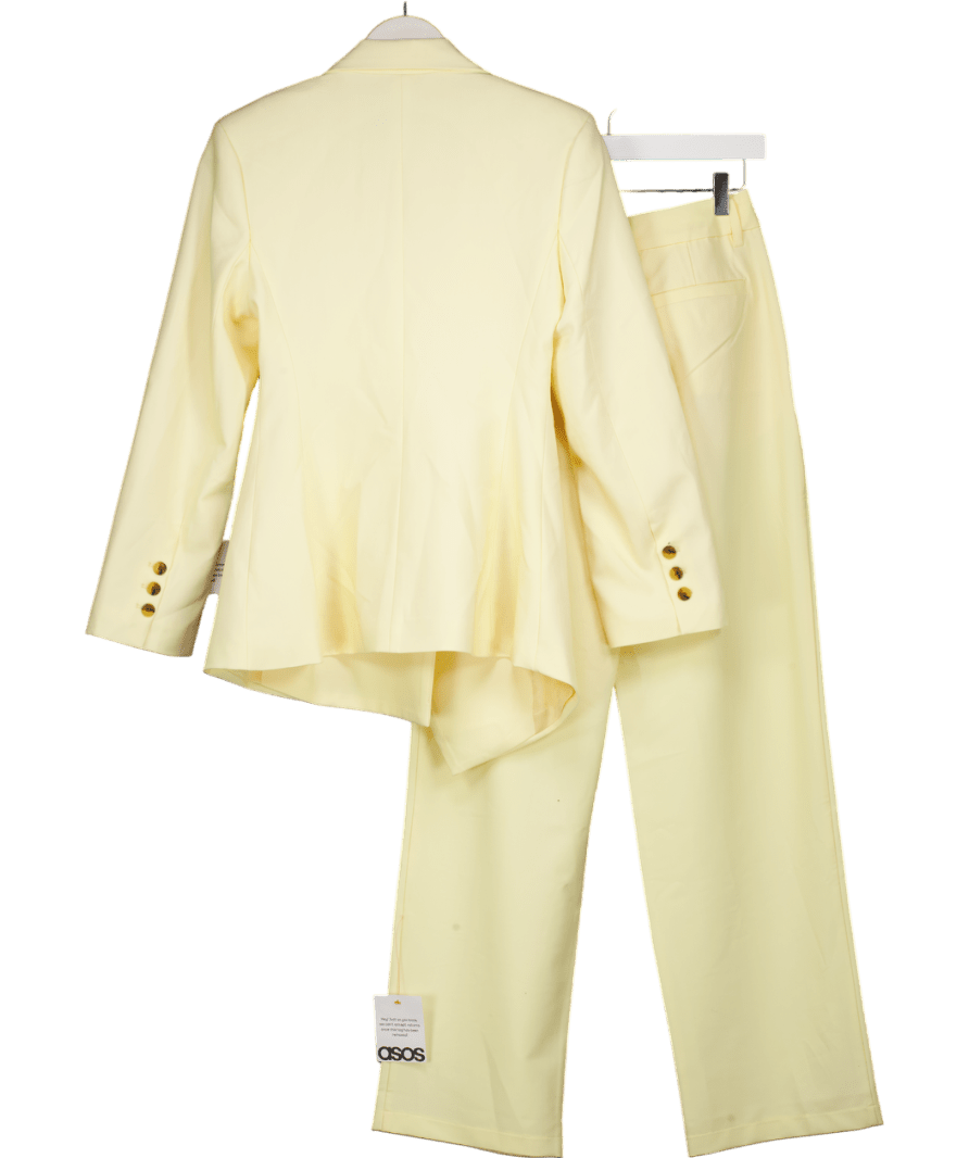 ASOS Yellow Tailored Nipped Waist Blazer And Straight Leg Suit Trouser UK 8 - Reliked