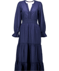 Aspiga Blue Purdie Organic Cotton Dobby Dress UK M - Reliked