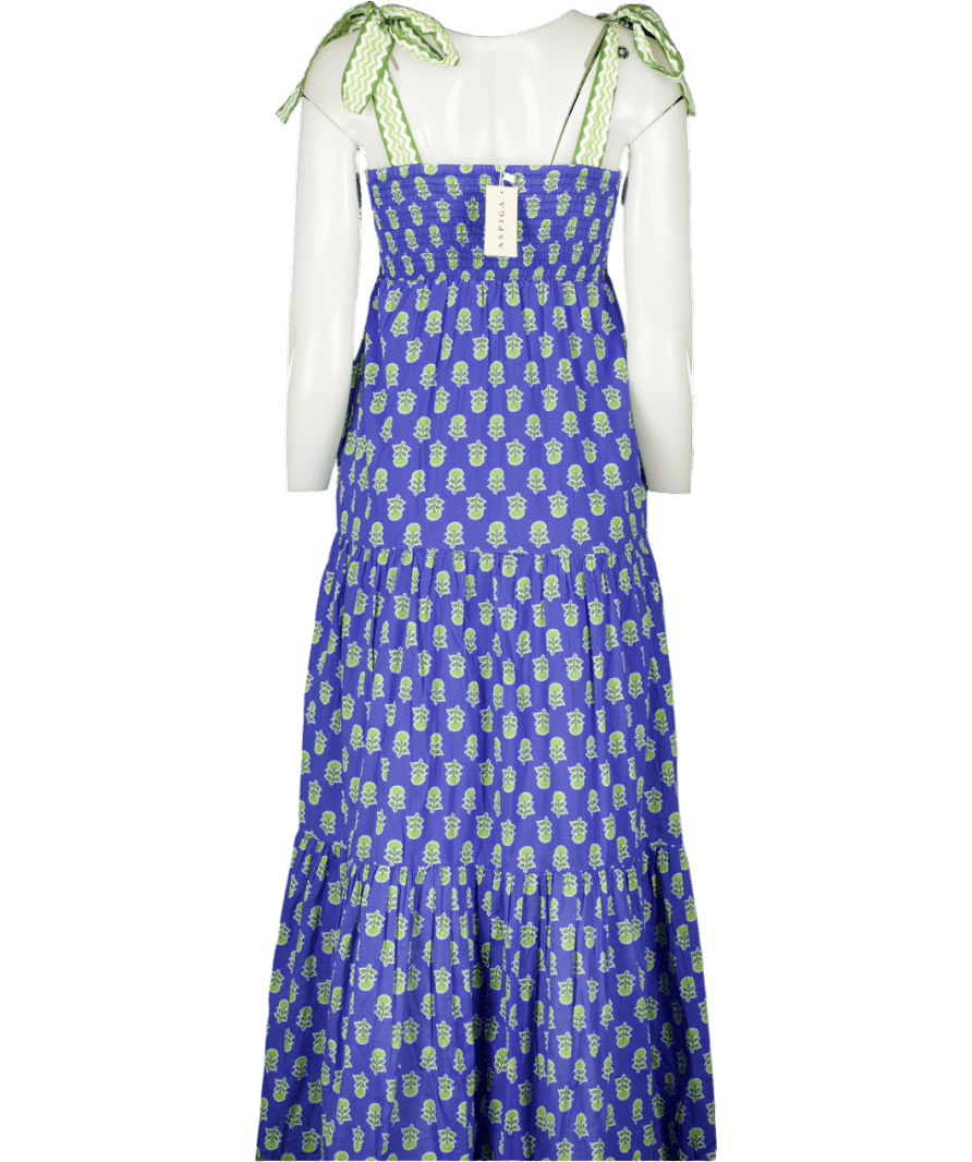 Aspiga Blue Tabitha Printed Organic Cotton Dress UK S - Reliked