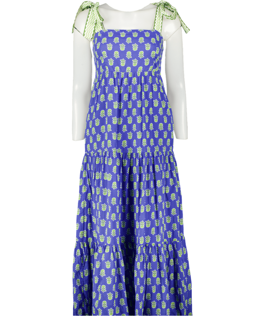 Aspiga Blue Tabitha Printed Organic Cotton Dress UK S - Reliked