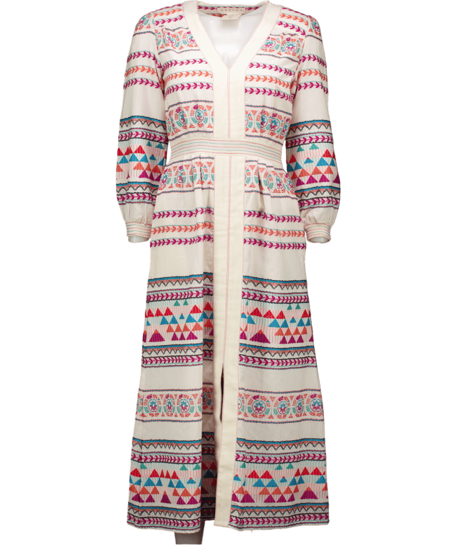 Aspiga Cream Jamila Jacquard Dress UK XS - Reliked