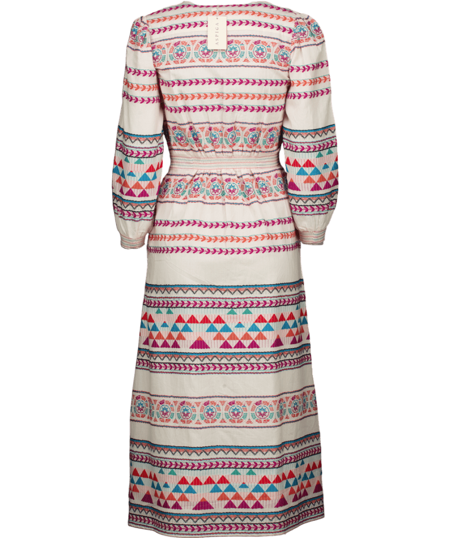 Aspiga Cream Jamila Jacquard Dress UK XS - Reliked