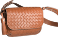 Aspinal Of London Brown Ella Crossbody Tan Woven Leather Bag - Reliked