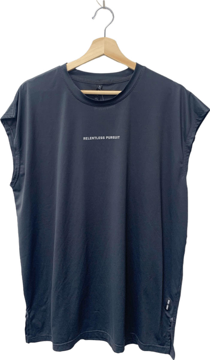 ASRV Black Relentless Pursuit T-Shirt with Sleeve Detail Size M - Reliked