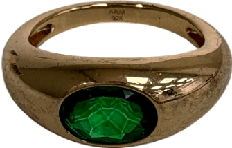 Astrid & Miyu Dome 18ct Gold Plated Sterling Silver And Topaz Ring Size F - Reliked