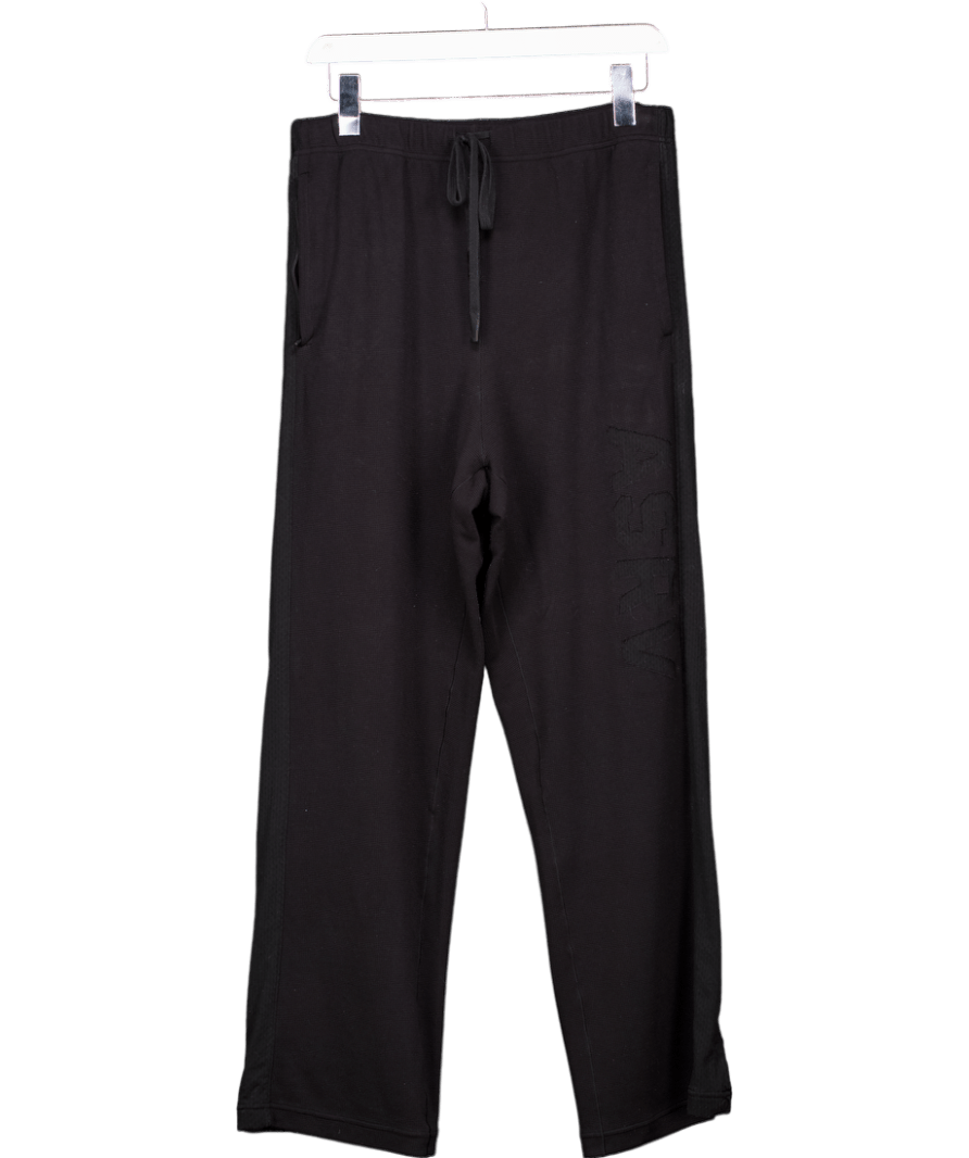 ASVR Black Waffle Knit Relaxed Joggers UK M - Reliked