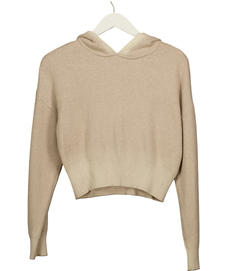 ATM Beige Knitted Hoodie UK S - Reliked
