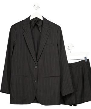 ATM Black Twill Boyfriend Blazer And Short Set UK 6