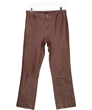 ATM Brown Leather Trousers UK 6
