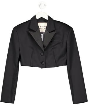 Attire the studio Black Cropped Blazer UK XS