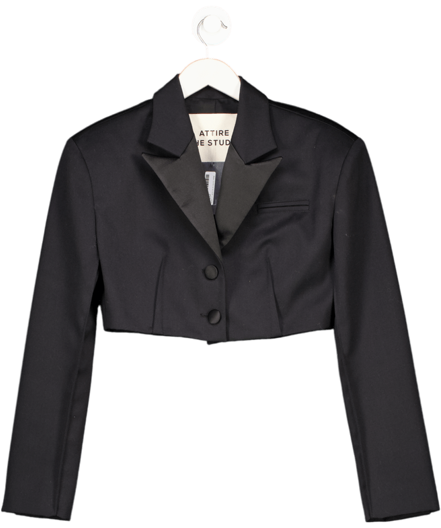 Attire the studio Black Cropped Blazer UK XS - Reliked