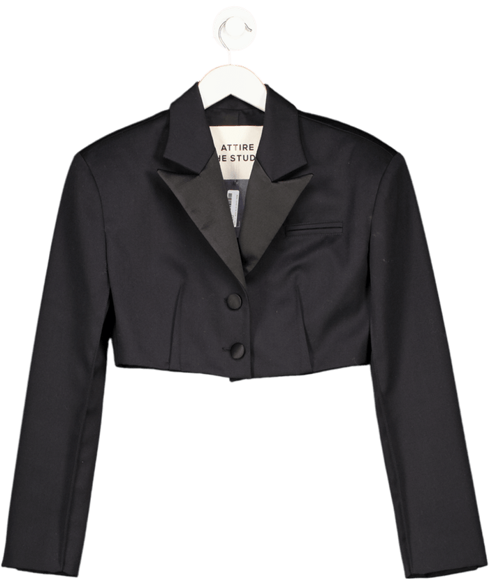 Attire the studio Black Cropped Blazer UK XS