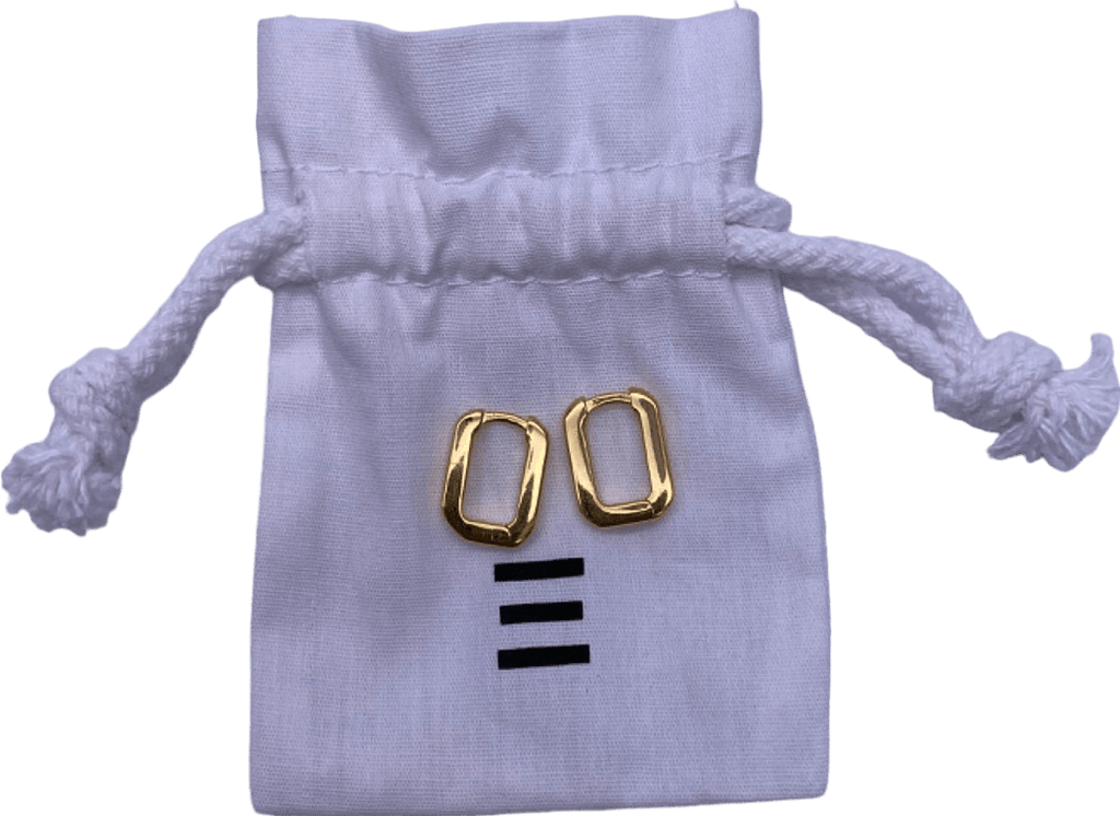 Auree Gold Rectangular Linked Earrings - Reliked