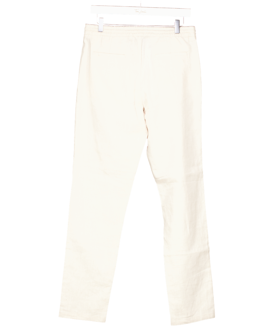 Aurelien Beige Linen Seaside Trousers UK S - Reliked