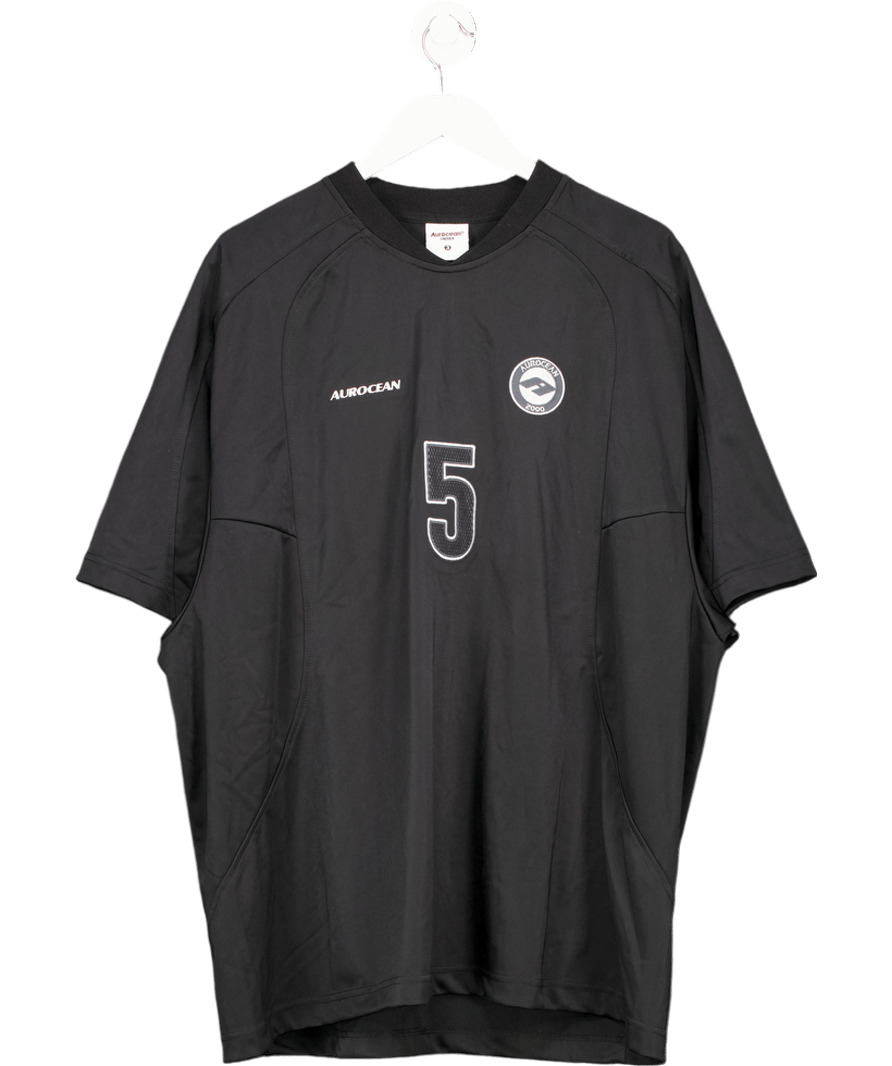 aurocean Black Number 5 Sports Shirt UK L - Reliked