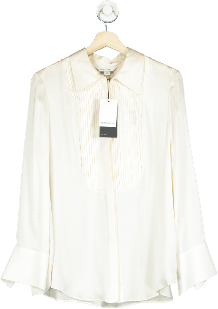 Autograph Cream Silk Button Down Blouse UK 12 - Reliked