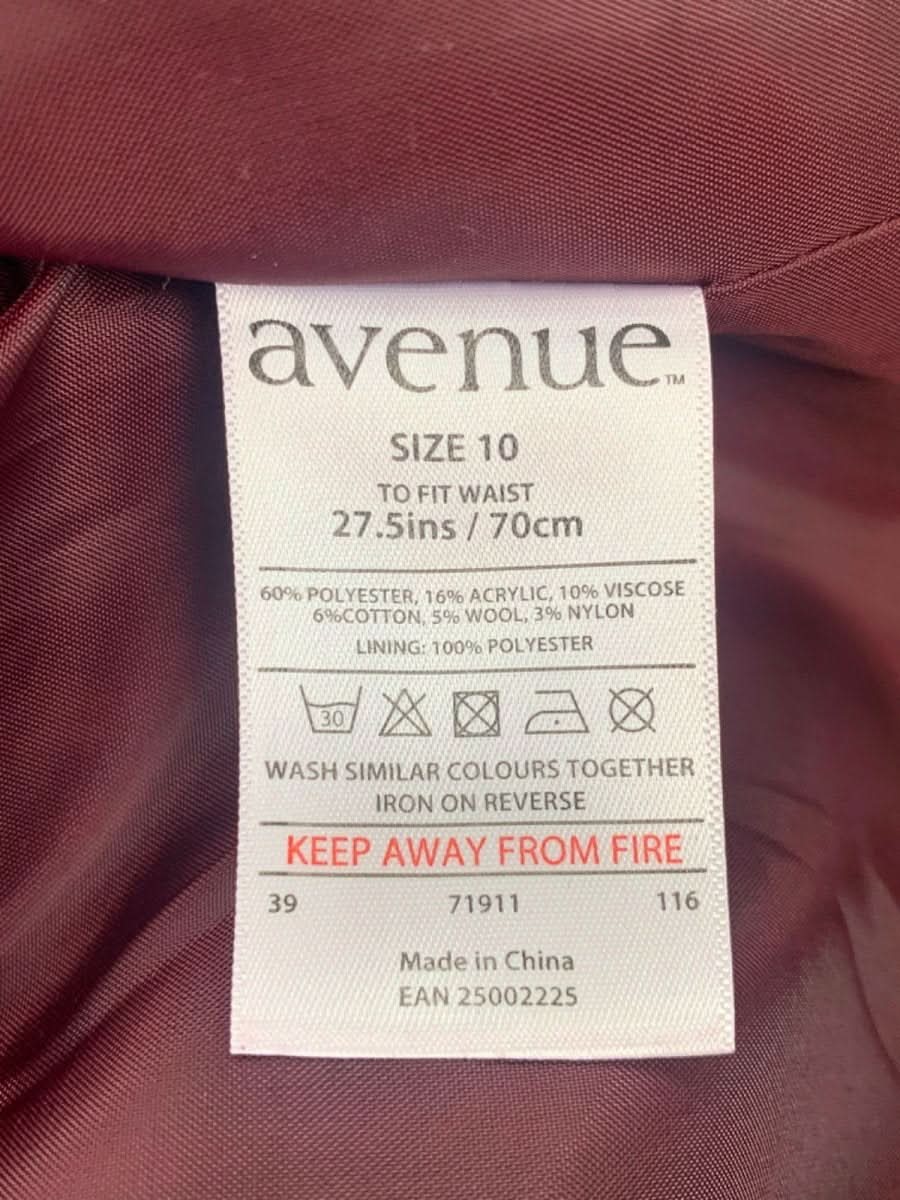 Avenue Burgundy Checkered Mini Skirt UK 10 - Reliked