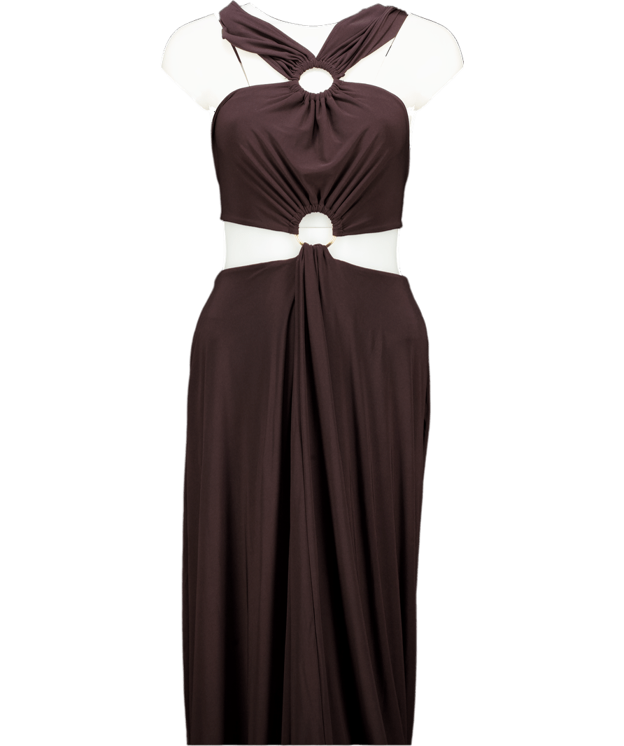 AYM Dark Brown Echo Maxi Dress UK XS - Reliked